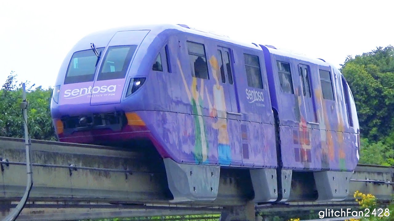 [Sentosa] Purple Monorail from SE4 Beach to SE1 VivoCity - Hitachi Small type Monorail