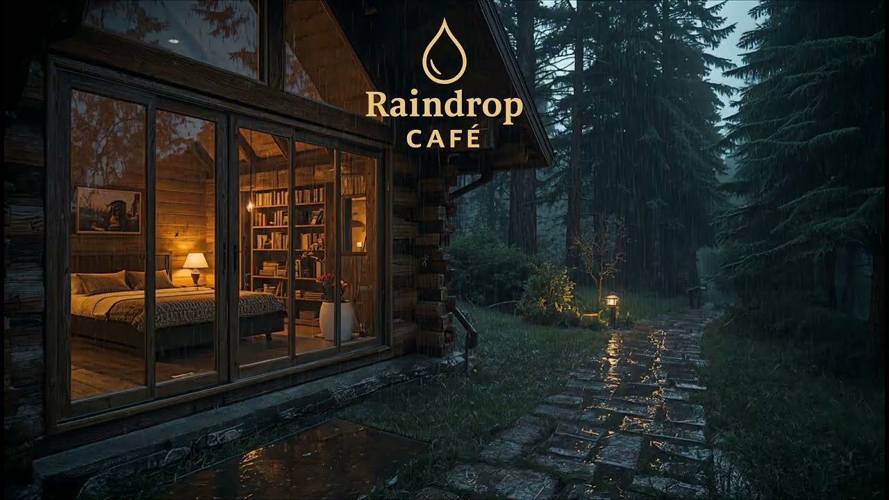 Rain for Sleep – Cozy Forest Cabin Bedroom at Night | Gentle Rain Sounds | No Thunder | 4.5 Hours