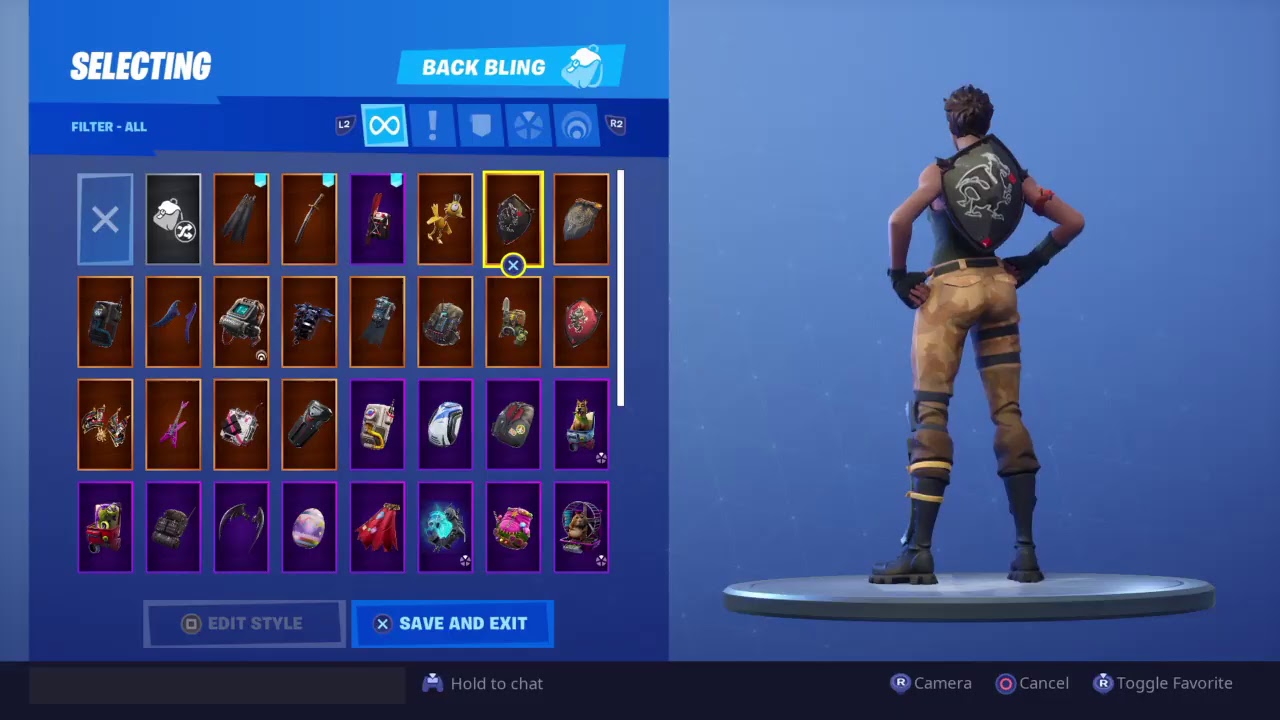 Fortnite 60+ skins with black shield showcase