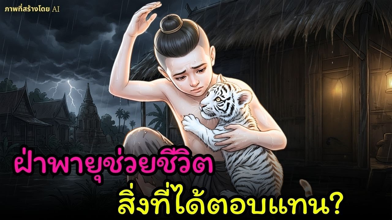 [ นิทานพื้นบ้าน ]เลี้ยงลูกเสือผิดคิดว่าเป็นแมว ปาฏิหาริย์ตอบแทนบุญของเด็กกำพร้า | ตำนาน | นิทานโบราณ