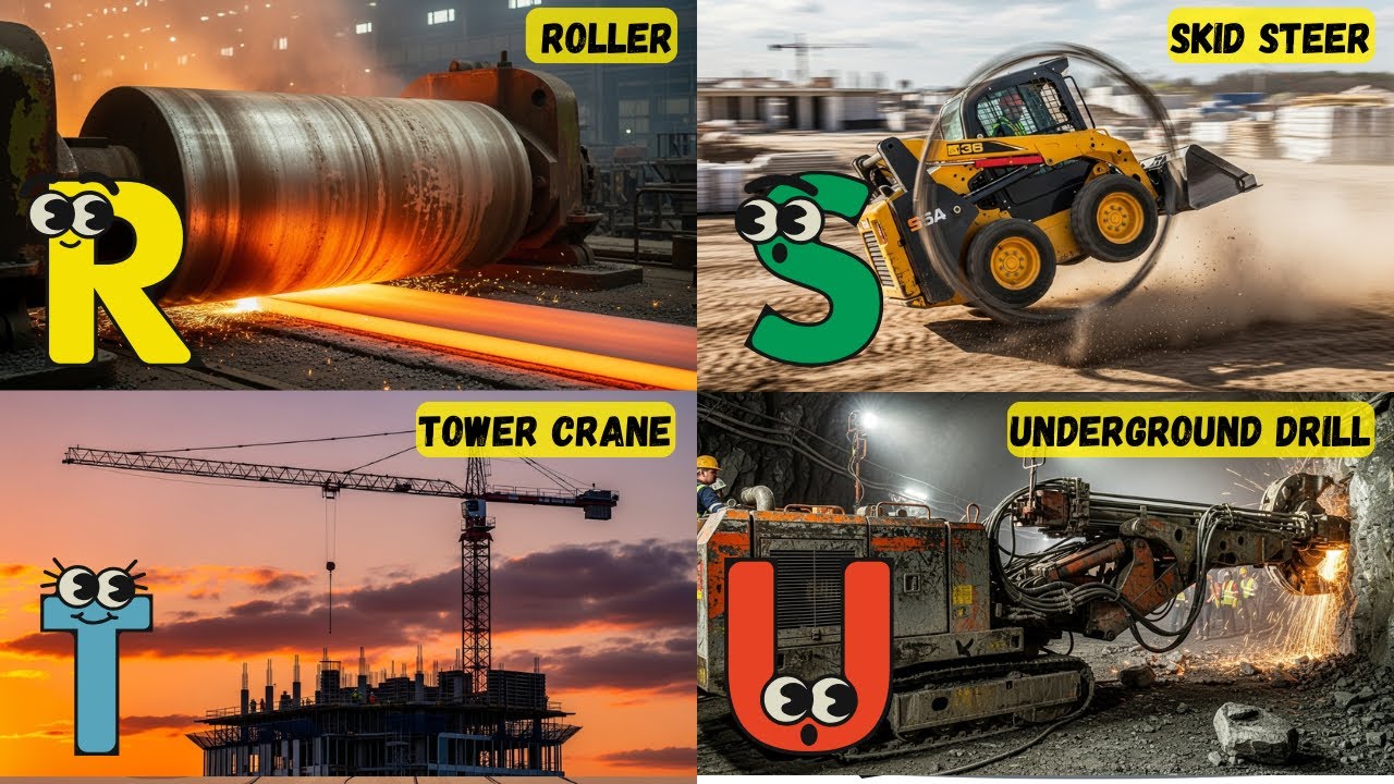 🚧🚜🏗️ Песня ABC о строительной технике | Изучаем экскаваторы, грузовики и инструменты для детей! |...
