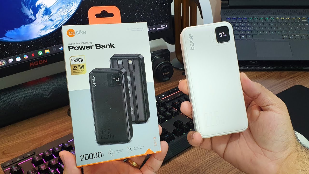 Power Bank Basike 20000mAh ⚡ Carregador Portátil Universal com Cabo Integrado! Vale a Pena?