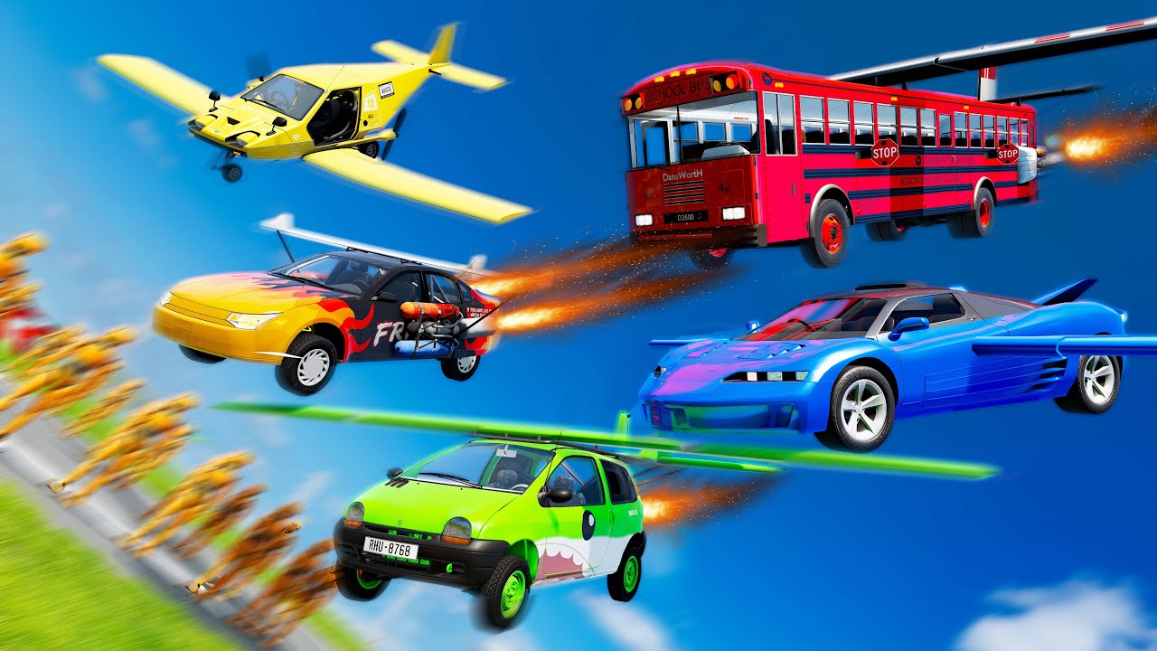 Flying Car Fight #5 - Who is better? - Beamng drive - Beamng drive