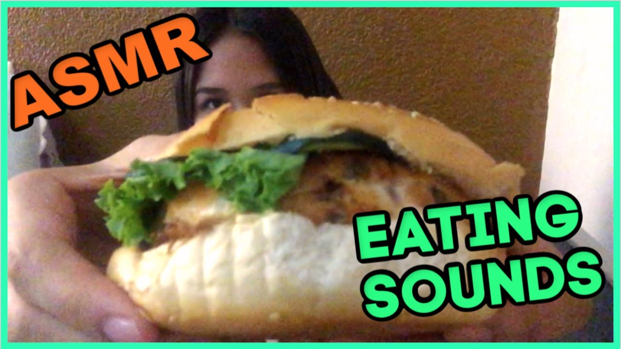 ASMR COMIENDO HAMBURGUESA* SALMON HAMBURGER/ CLOSEUP EATING/CHEWING SOUNDS/ MUCKBANG /EATING SOUNDS
