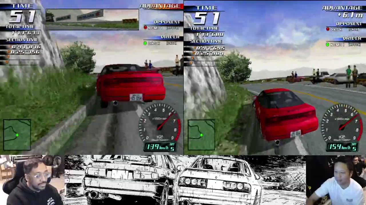 Initial D Arcade Stage Ver.3 — Battle: Akina— DUSK (EVO4) vs NEMUI (180SX)