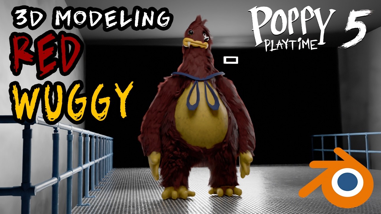 Unschooling with Fin - Red Wuggy 3D Model #poppyplaytimechapter5 #blender