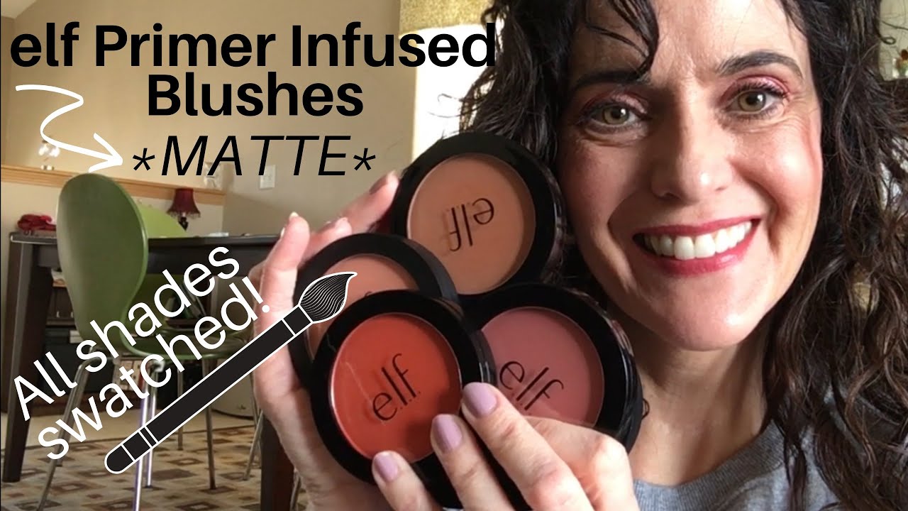 Elf Primer Infused MATTE blush--all shades swatched!