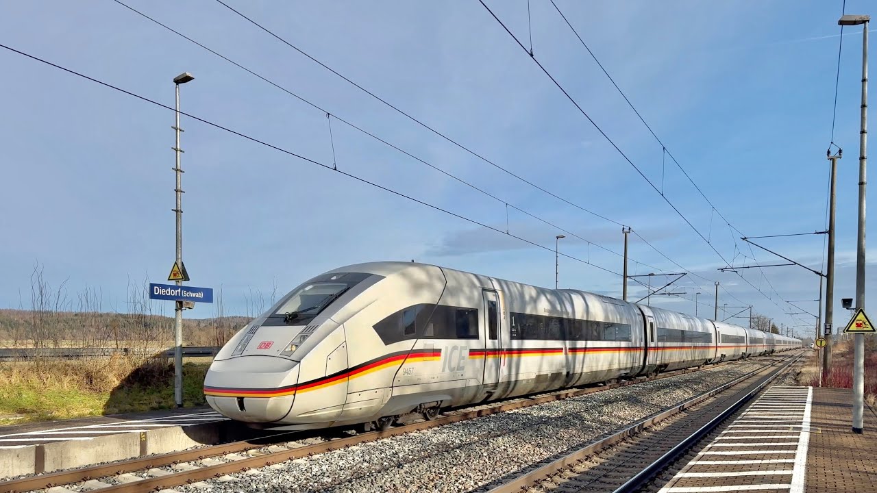 Zugsichtungen/Vorbeifahrten Augsburg-Ulm - Winter 2024/2025 - ICE, TGV, IC, Cargo, Sonderz&uuml;ge - 4K