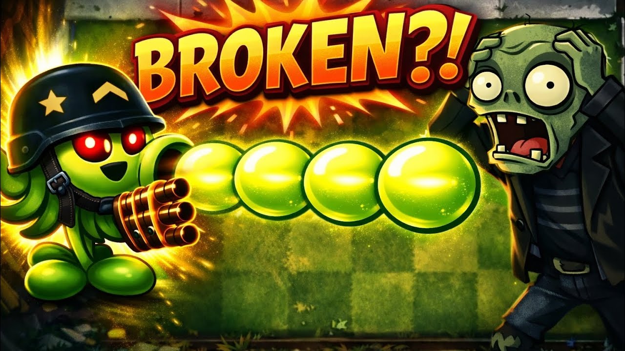 Is mega gatling pea broken ?? Pvz2 