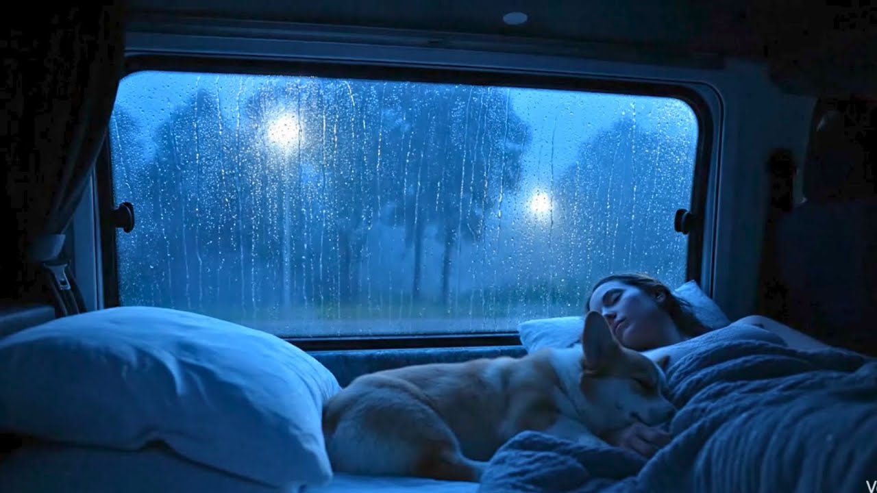 Night Rain & Thunderstorm – Instant Sleep & Anxiety Relief in a Cozy Car