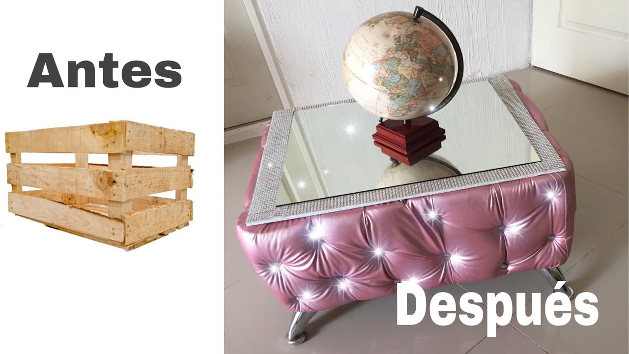 MESA DE CENTRO con HUACALES de MADERA