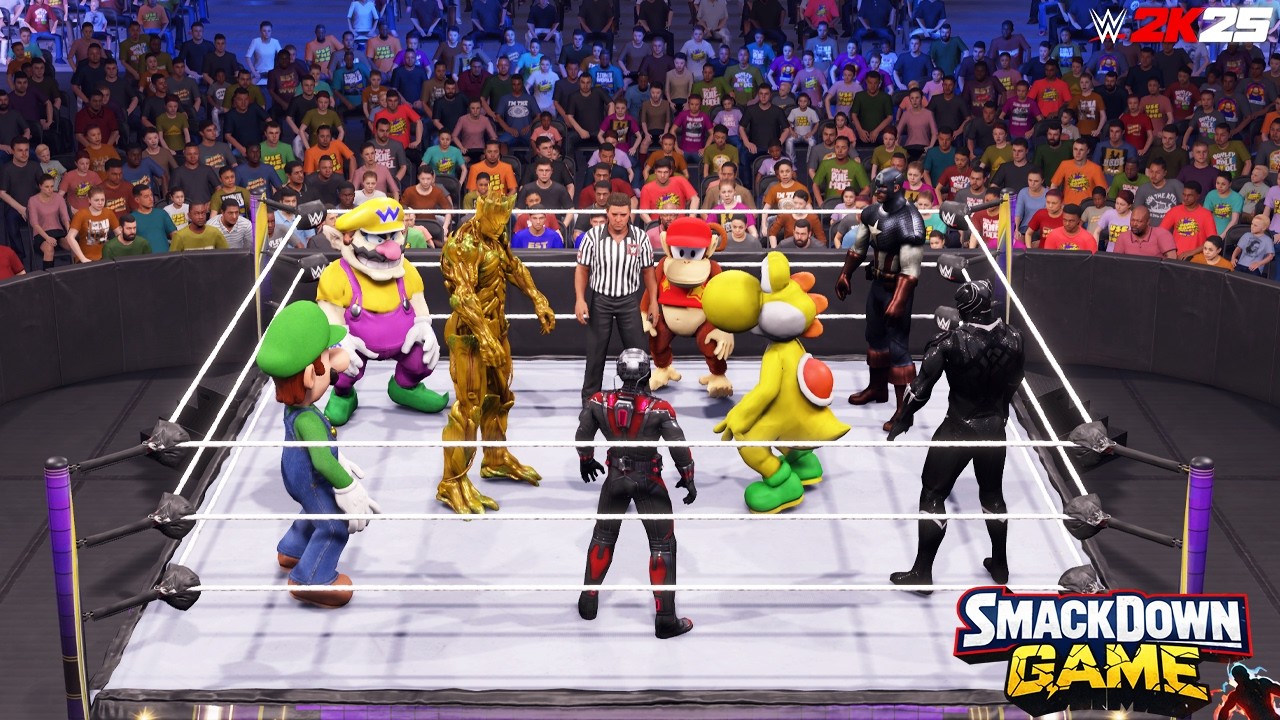 Who Wins This Battle? Nintendo vs Marvel 🔥 8-Man Match | WWE 2K26