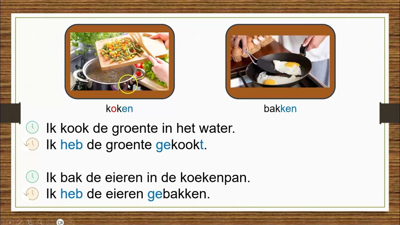 Eten NT2 Koken praat mee werkwoorden vandaag en gisteren
