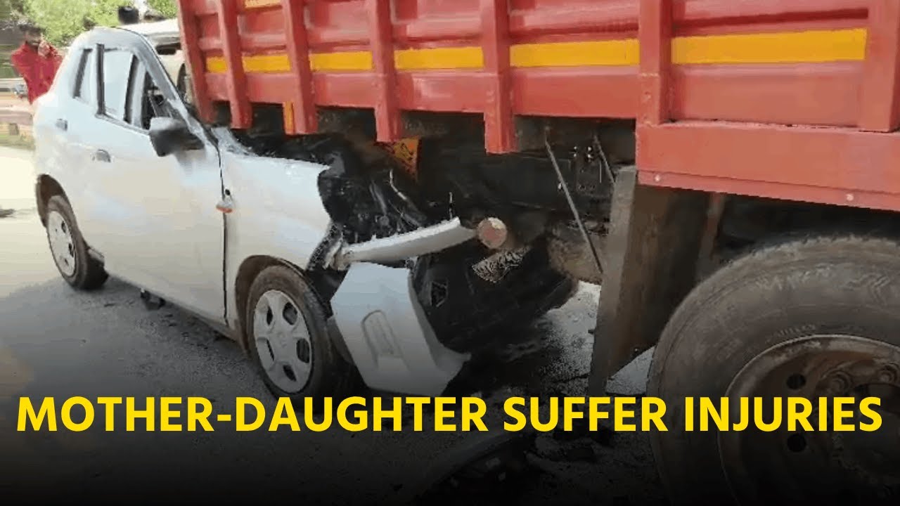 Lucky escape for Mother-Daughter after truck collision at Mapusa || GOA365