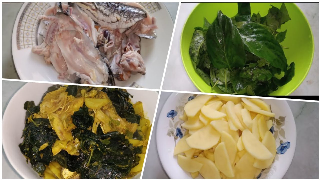 গ্রাম-বাংলায় বিলুপ্ত প্রায় গুনাইলের পাতা দিয়ে শোল মাছের মাথা,কান্তা,ঠোঁটা চচ্চড়ি। Shol fish recipe.