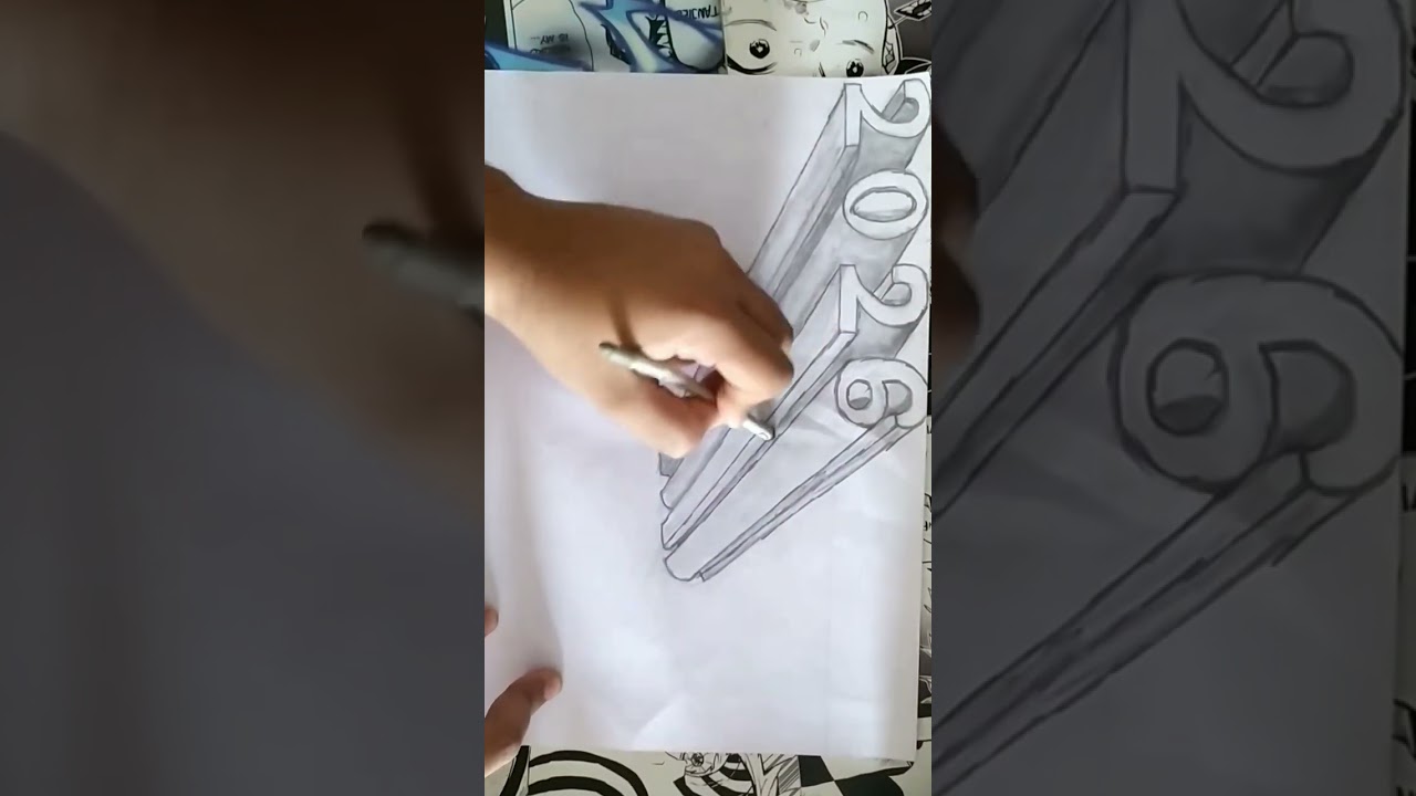 2026 Drawing 3D Illusion😍🔥🖌Happy New year 2026 drawing