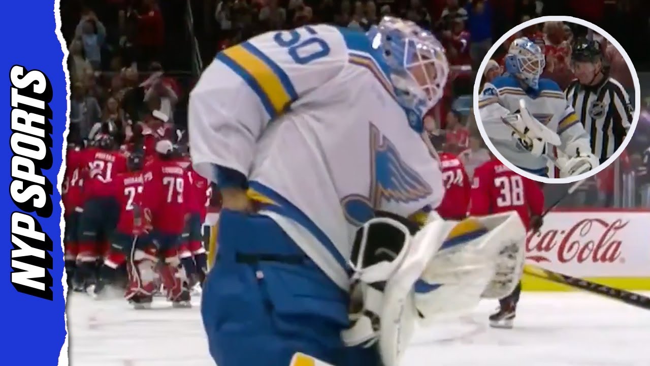 Blues goalie Jordan Binnington tries to STEAL puck from Alex Ovechkin’s historic 900th goal!