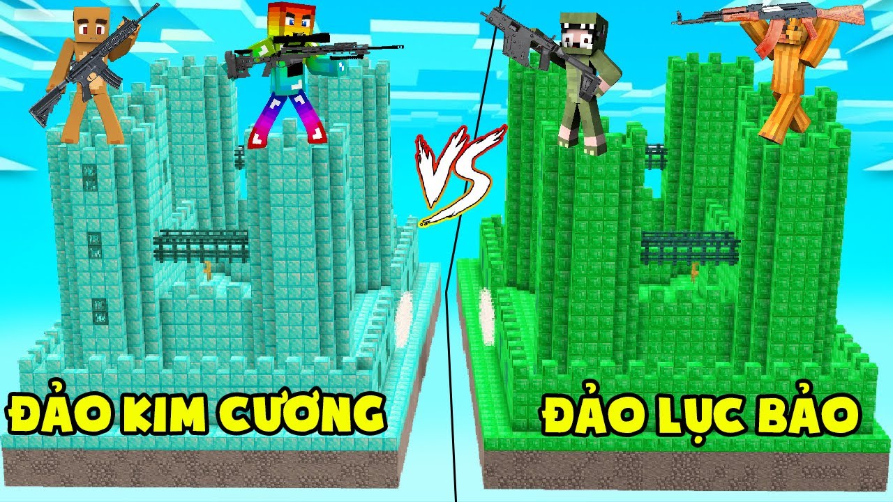 MINI GAME : CUỘC CHIẾN ĐẢO KIM CƯƠNG VS ĐẢO EMERALD ** NOOB LÀ XẠ THỦ PRO NHẤT ???