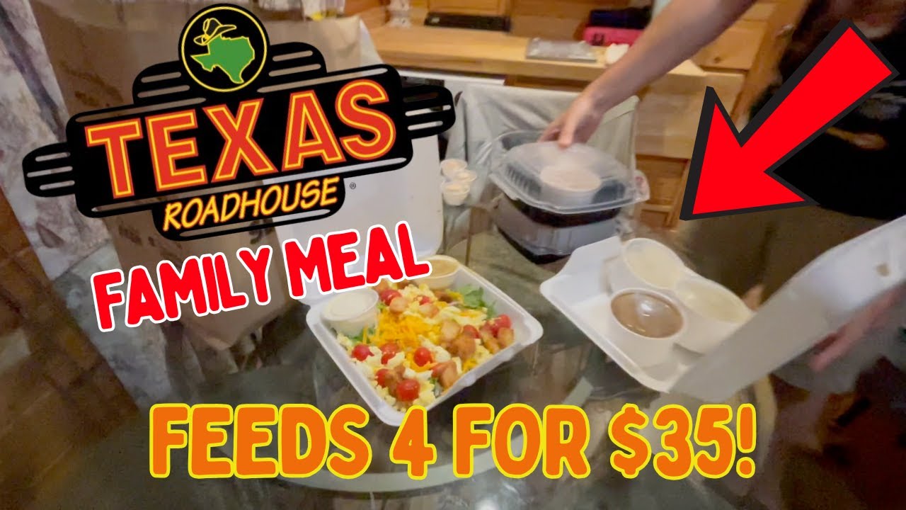 Texas Roadhouse Family Meal for $35! BBQ Chicken, Sides, Salad & Rolls | Feeds 4!