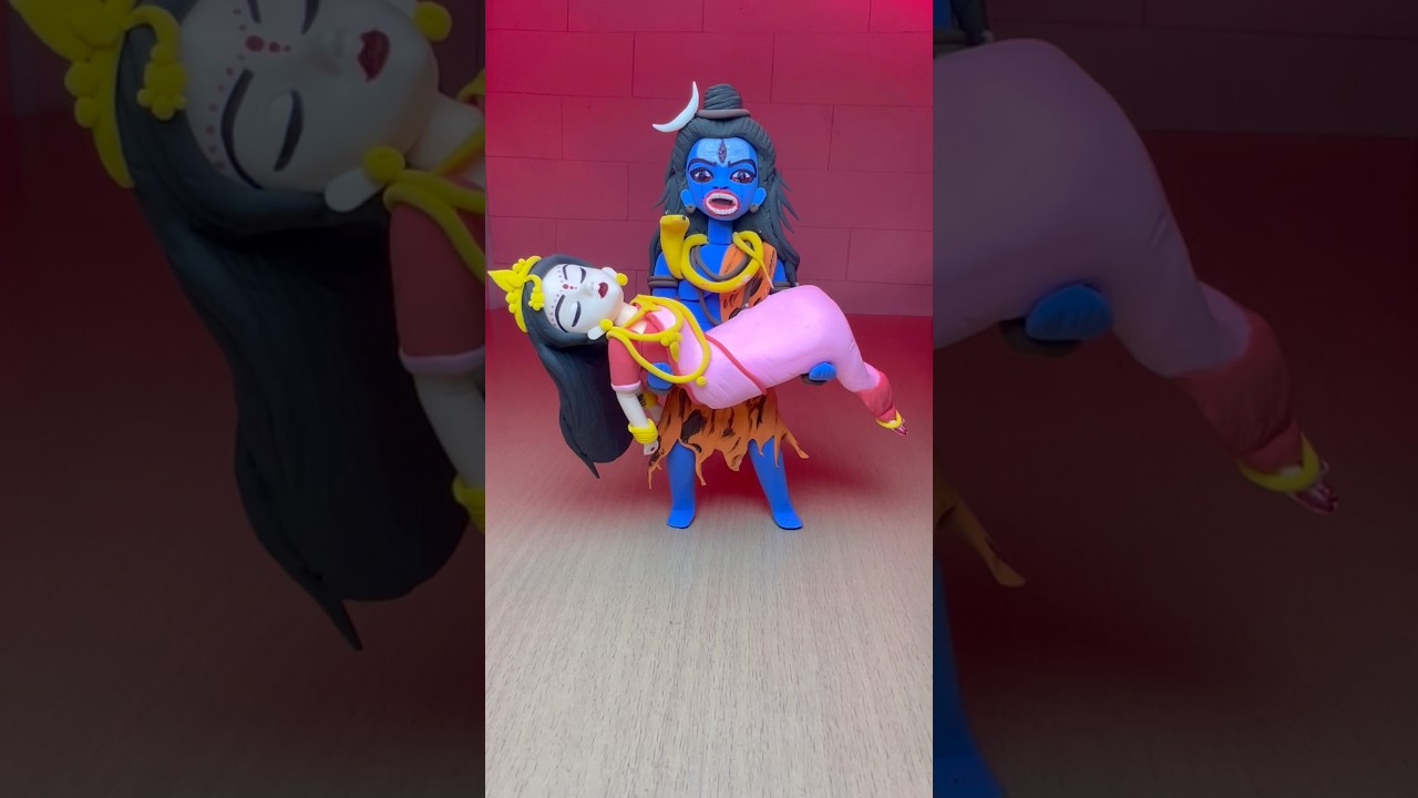 Diy Sawan Special Shiv with sati idol🥹 Kavad Yatra special Shiv Sati idol🙏Har Har Mahade❤️ 