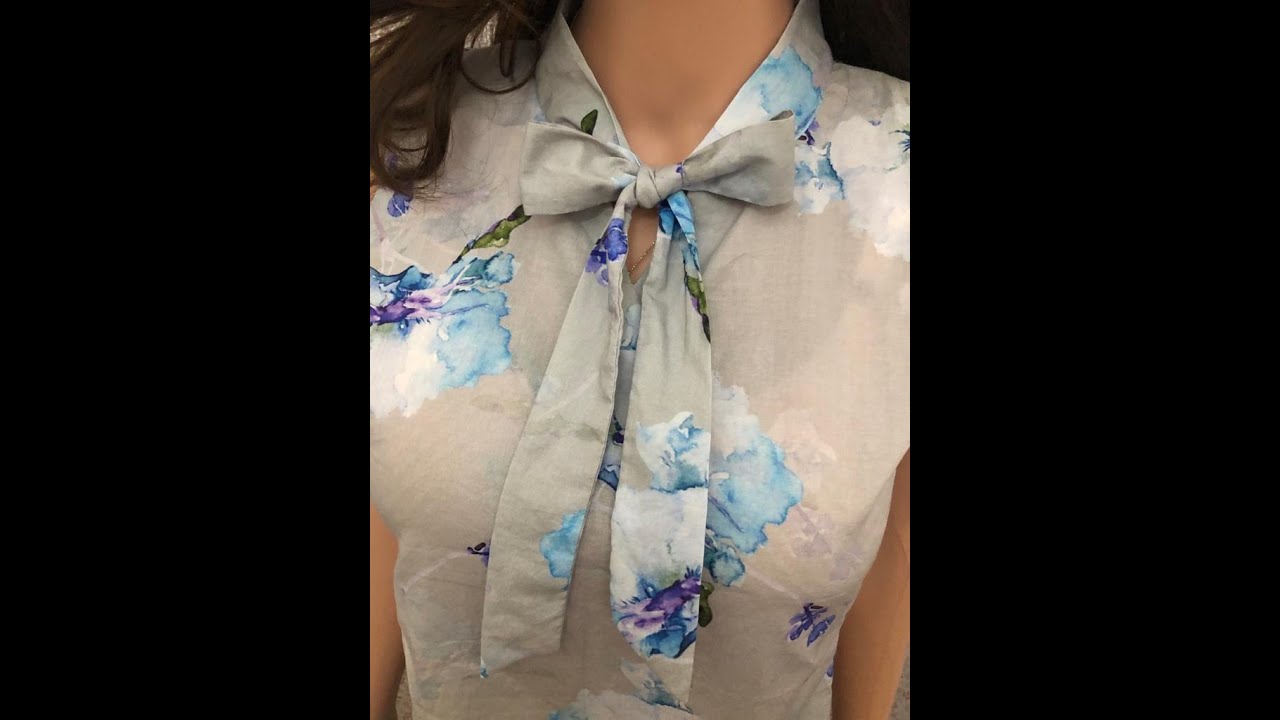 Tie Collar | Neck Design with tie knot collar cutting and stitching | Kurti neck design 2020