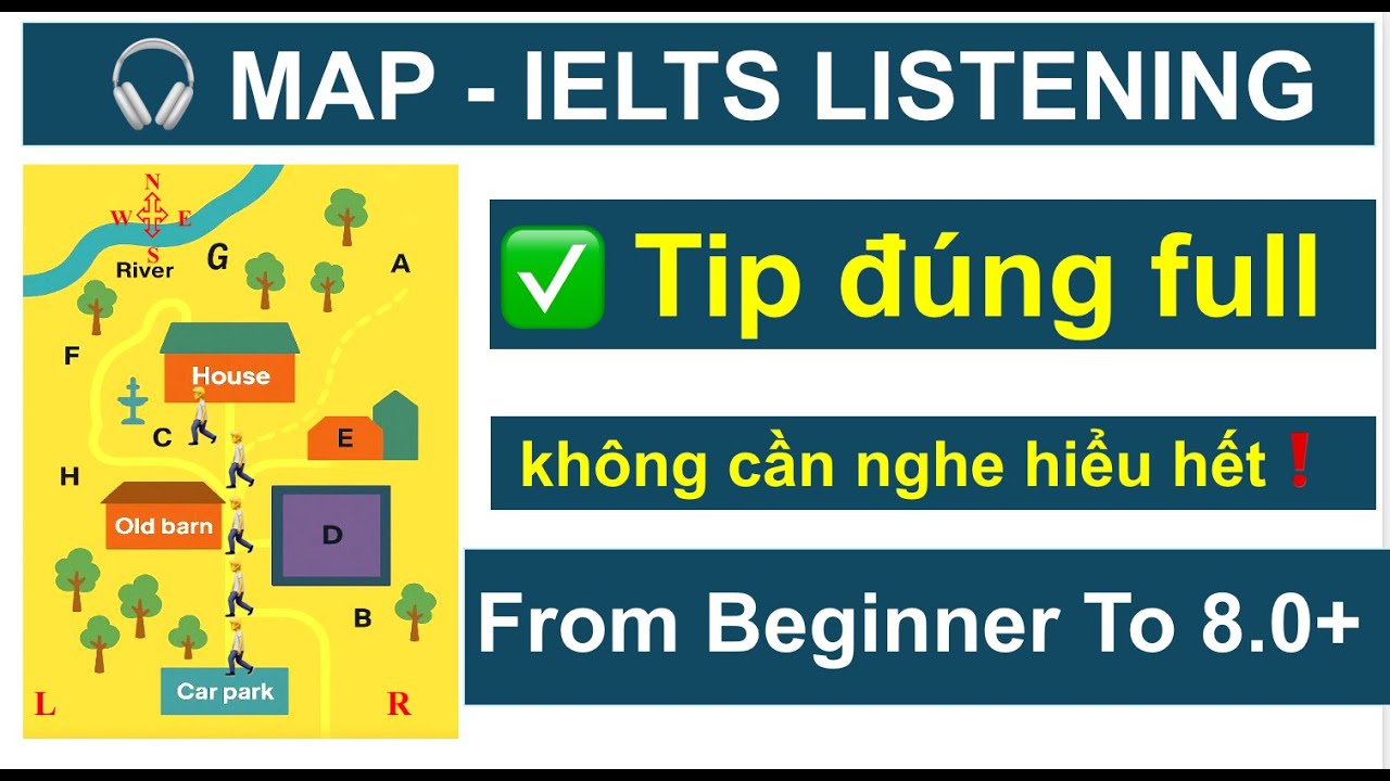 IELTS Map Listening: Tips and Tricks From Band 5.0 ➜ 8.0 – No Full Understanding Needed!