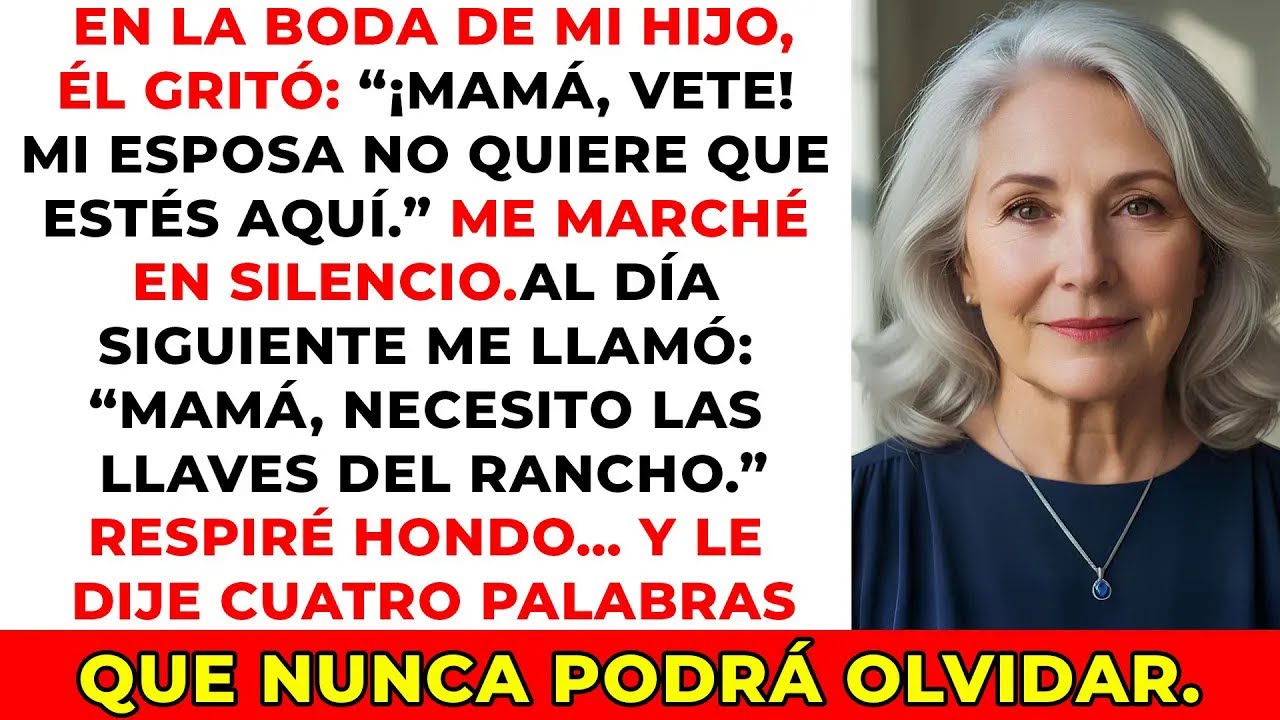 Mi hijo me echó de su boda por culpa de su esposa… le dije cuatro palabras que jamás olvidará