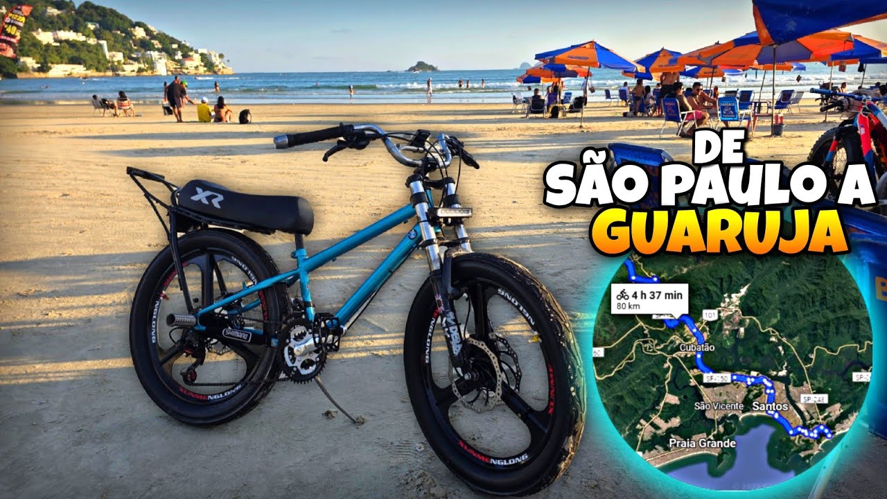DESCI DE S&Atilde;O PAULO AT&Eacute; A PRAIA DE GUARUJ&Aacute; DE BIKE MONTADINHA ARO 24