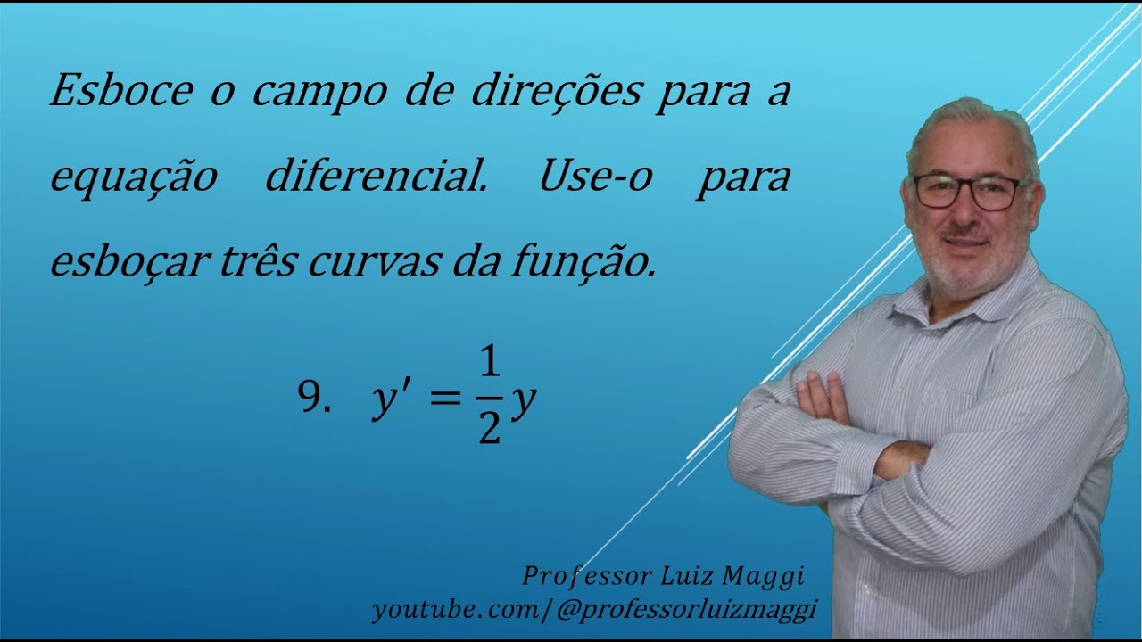 EXEMPLO DE DETERMINAÇÃO DE UM CAMPO DE DIREÇÕES PARA UMA EQUAÇÃO DIFERENCIAL#professorluizmaggi