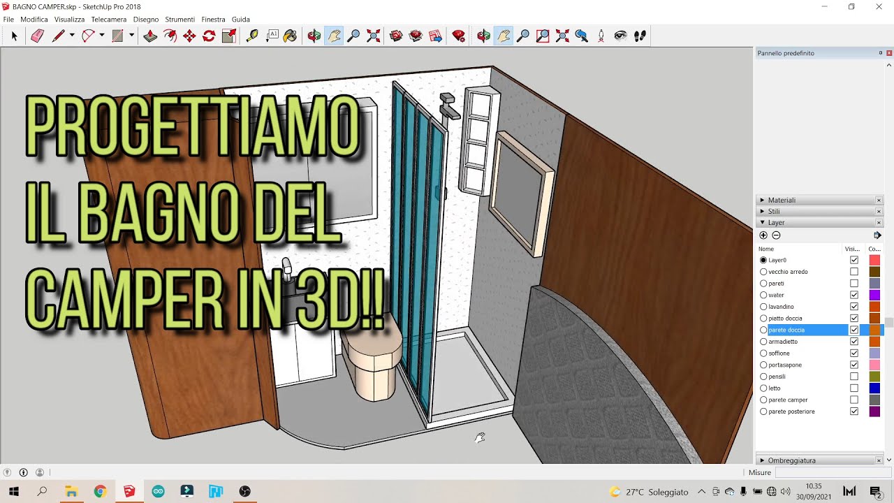 IL BAGNO DEL CAMPER PROGETTATO IN 3D!!!