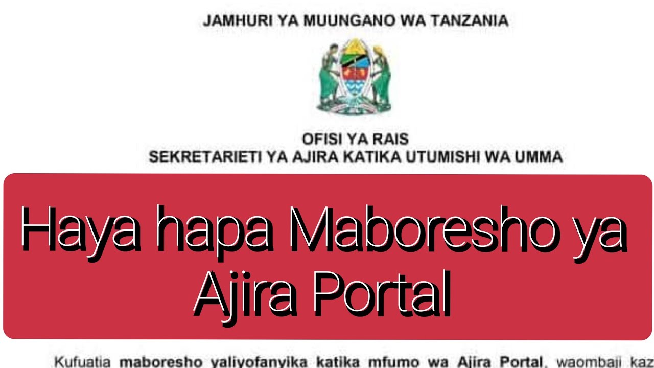 Maboresho makubwa kwene Account ya Ajira Portal// Mfumo wa ajira portal