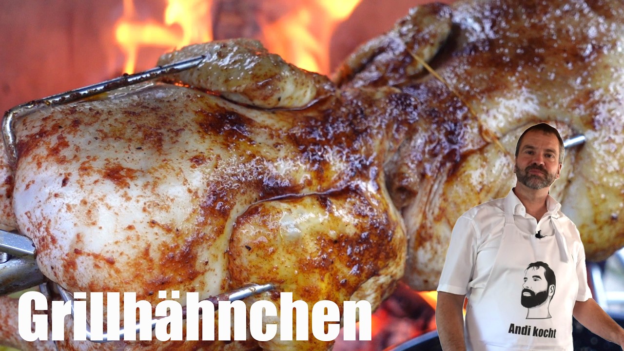 Grillhähnchen mit Bratkartoffeln und Pfannengemüse