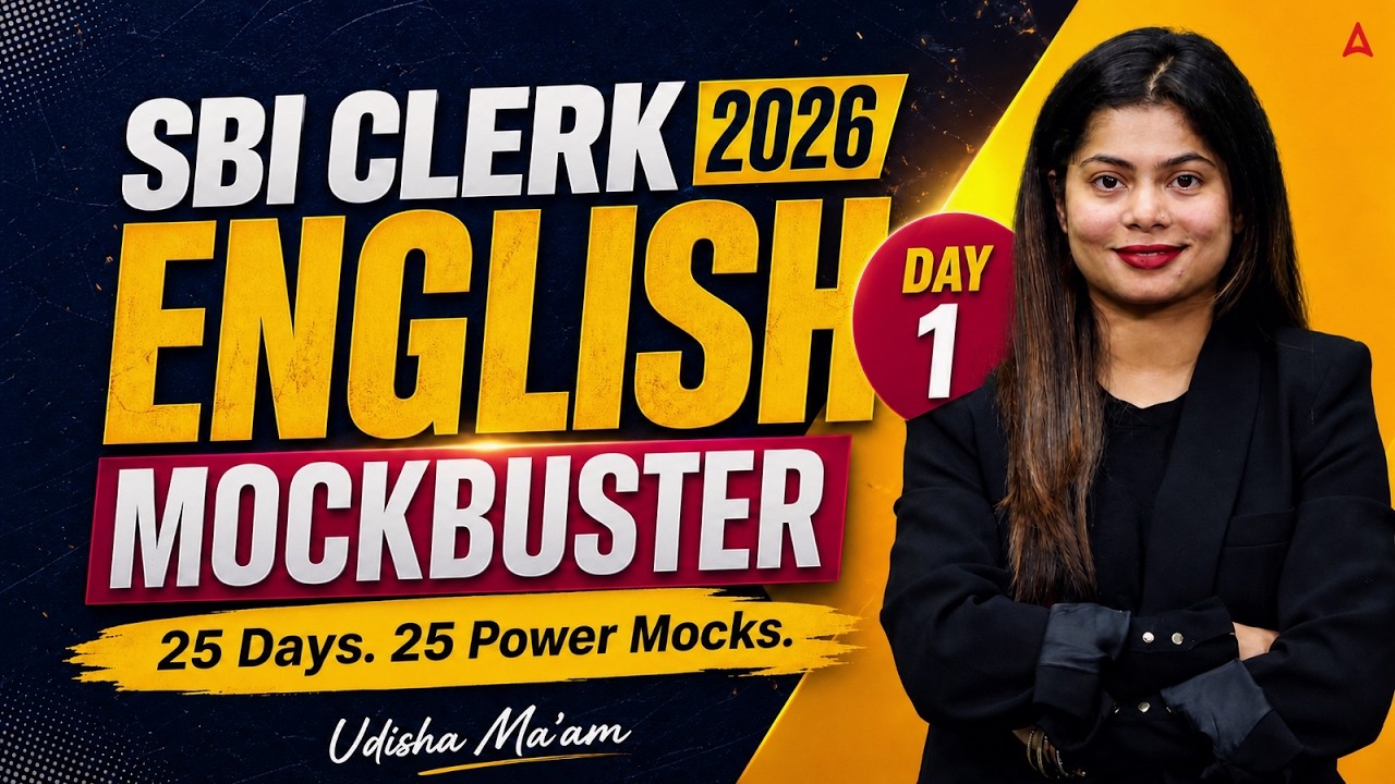 SBI Clerk 2026 English Mockbuster Day 1 | 25 Days 25 Power Mocks | Udisha Ma'am