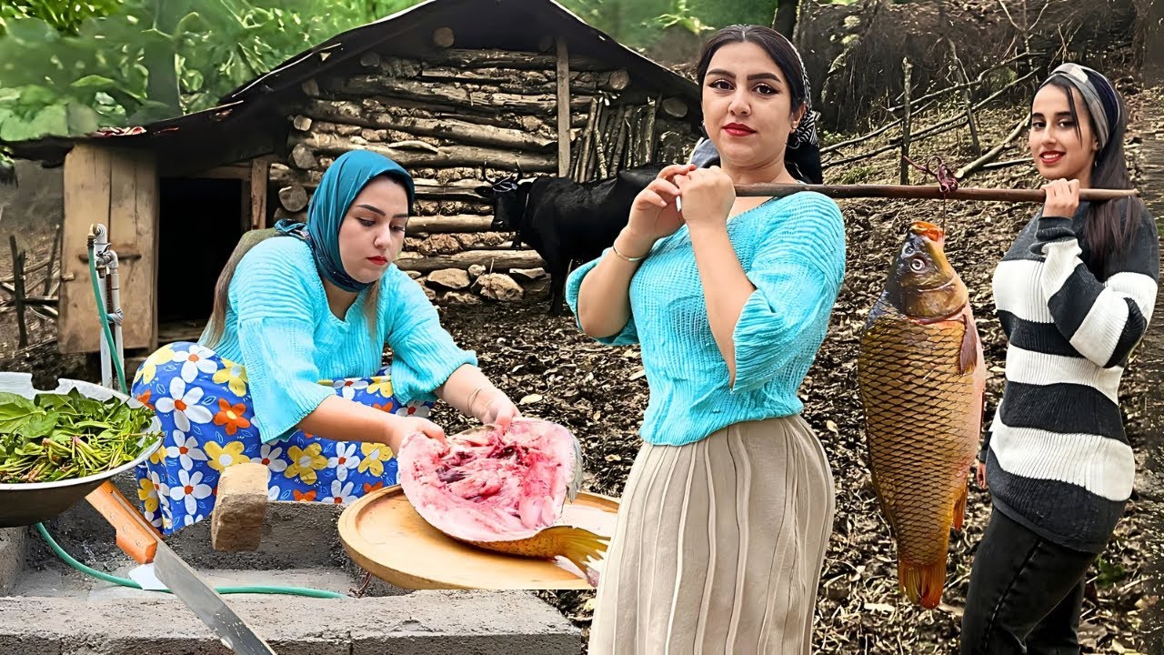 How Iranians Cook Fish and Stew in Rural Villages | No Modern Tools