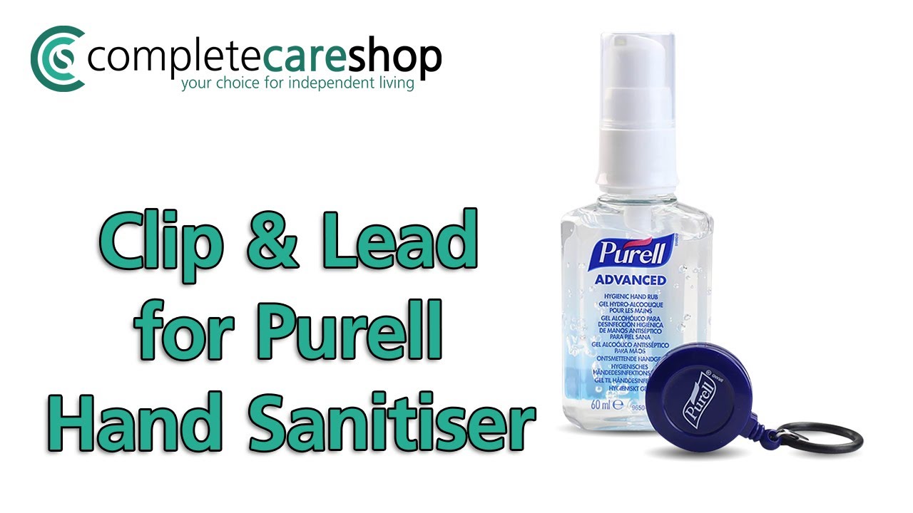 Clip & Lead for Purell Hand Sanitiser 60ml Bottle - Hand Sanitiser At Your Fingertips