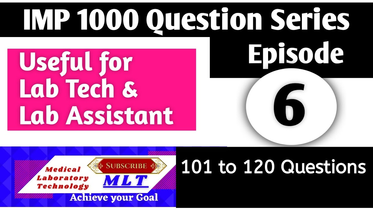 1000 Question || Episode : 6 || Medical Laboratory technology || mcq for Laboratory technician | Lab