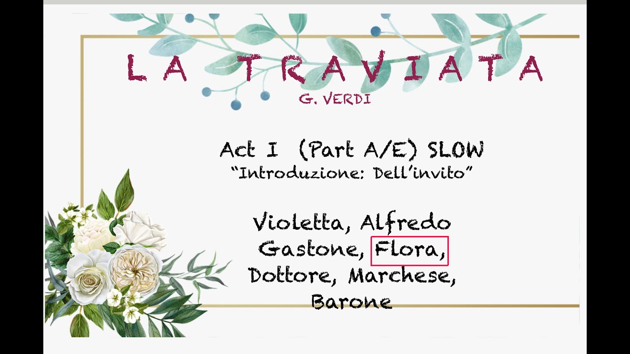 La Traviata 1.Act “Introduzione” Part A | FLORA highlighted | SLOW version | OperaStudyAccompaniment