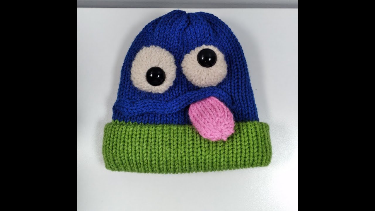 SILLY MONSTER - CHILD'S BEANIE HAT - SENTRO - ADDI CIRCULAR KNITTING MACHINE TUTORIAL