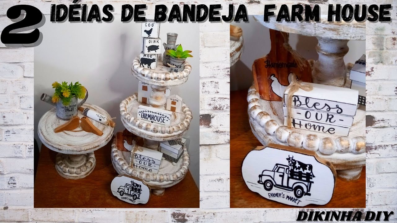 DO LIXO AO LUXO FARMHOUSE/2 Bandejas de Andar Estilo Farmhouse REAPROVEITANDO MADEIRA /DIKINHA DIY