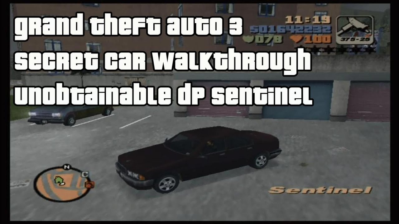 Grand Theft Auto III - Secret Car Walkthrough Part 11.5 - Unobtainable DP Sentinel
