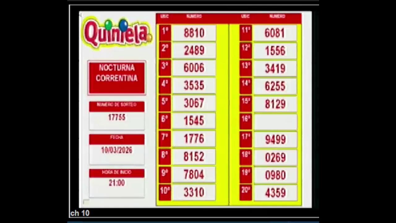 Quiniela Correntina en Vivo (2026)