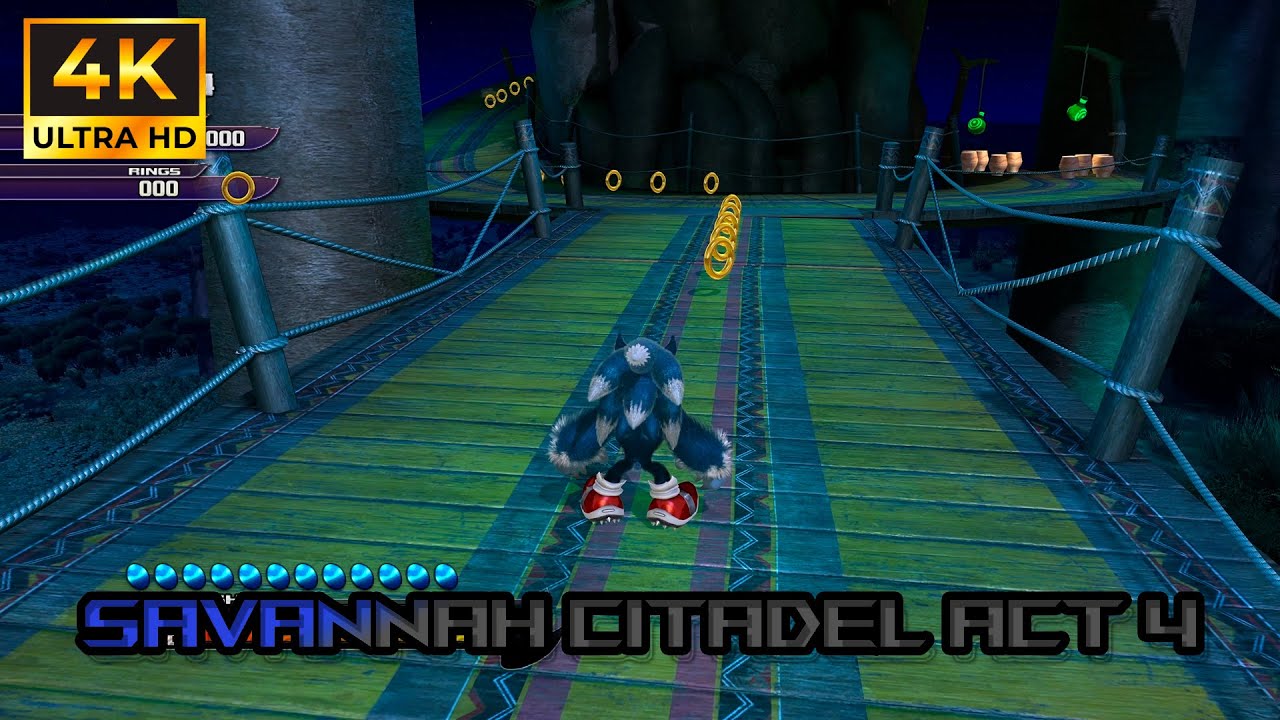 Sonic Unleashed 4k - Savannah Citadel Act 4 night