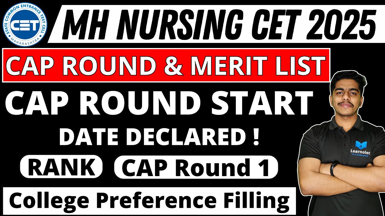 MH Nursing CET 2025 | CAP Round & Merit List Dates Declared 🥳 | College List #bscnursing #learnolet