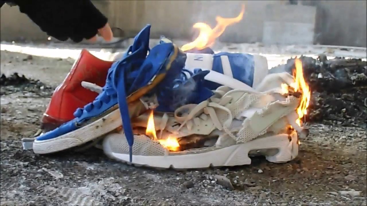 Burning trashed sneakers #6