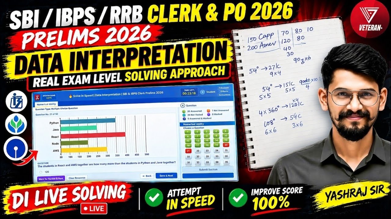 🔥Solve in Speed | Data Interpretation | SBI & IBPS Clerk Prelims 2026 | Yashraj Sir