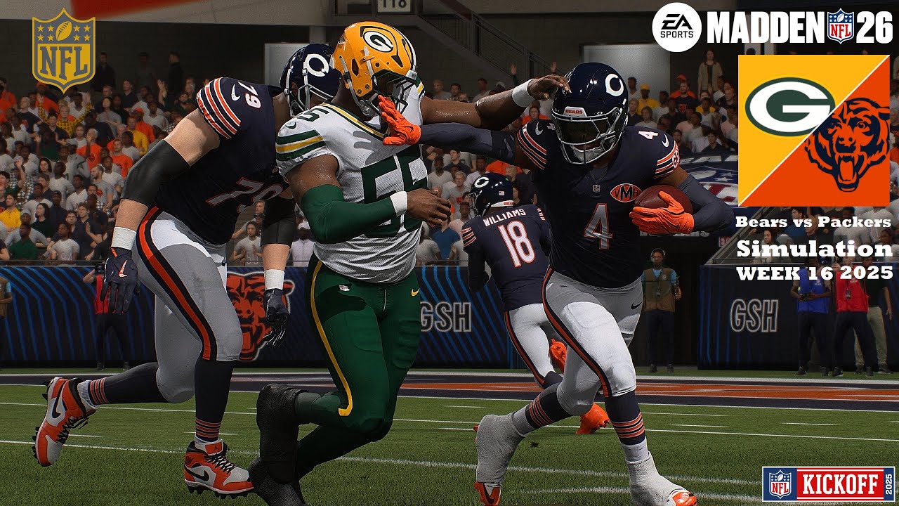 Madden 26 Chicago Bears vs Green Bay Packers WEEK 16 Sim 2025 PS5 Game Play