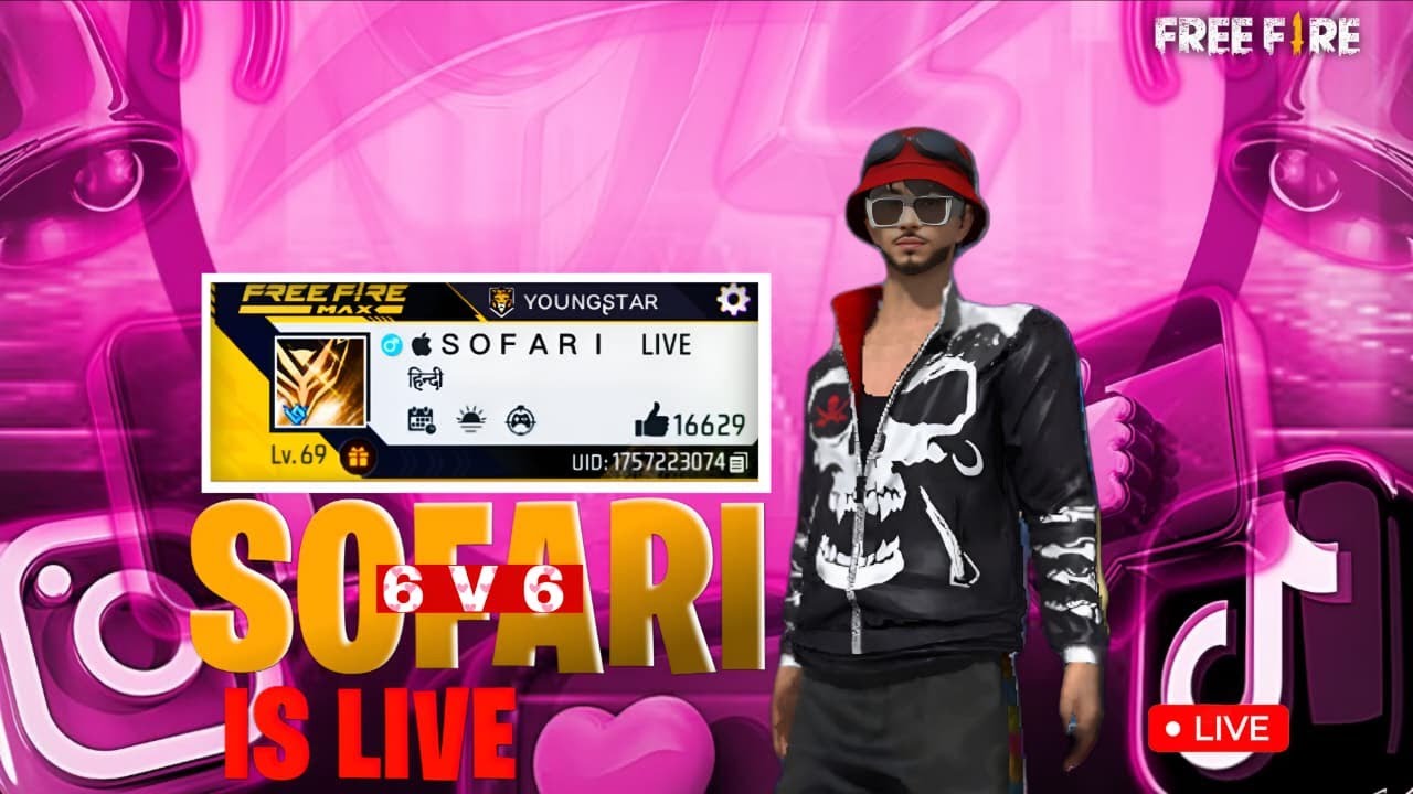 Sofari Is Live 🔴 FreeFire Max Pc Hand Camp 💀with My Subscriber || 6v6 Custome 💕