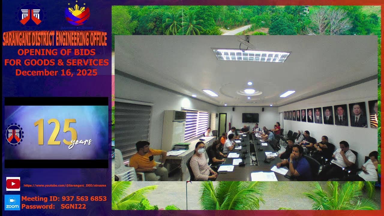 DPWH Sarangani DEO Procurement Livestream: December 16, 2025