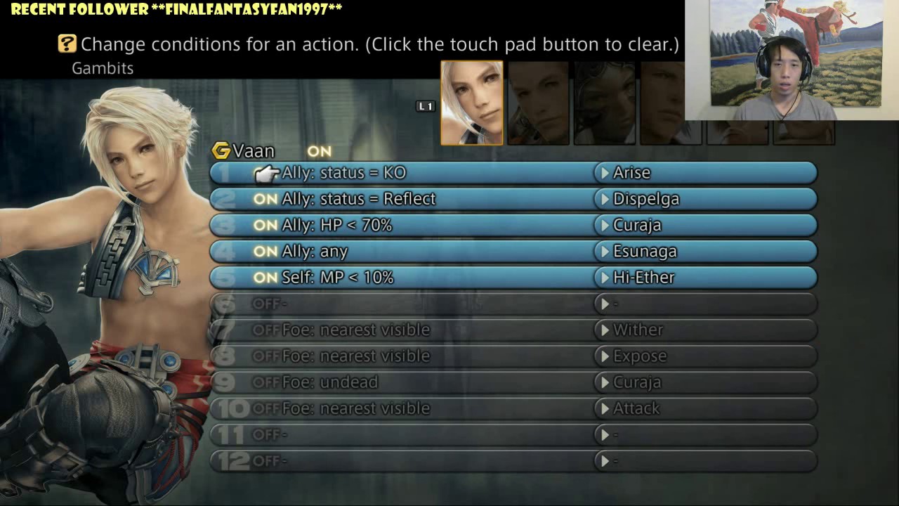 My Gambit Setup Guide FFXII TZA PS4
