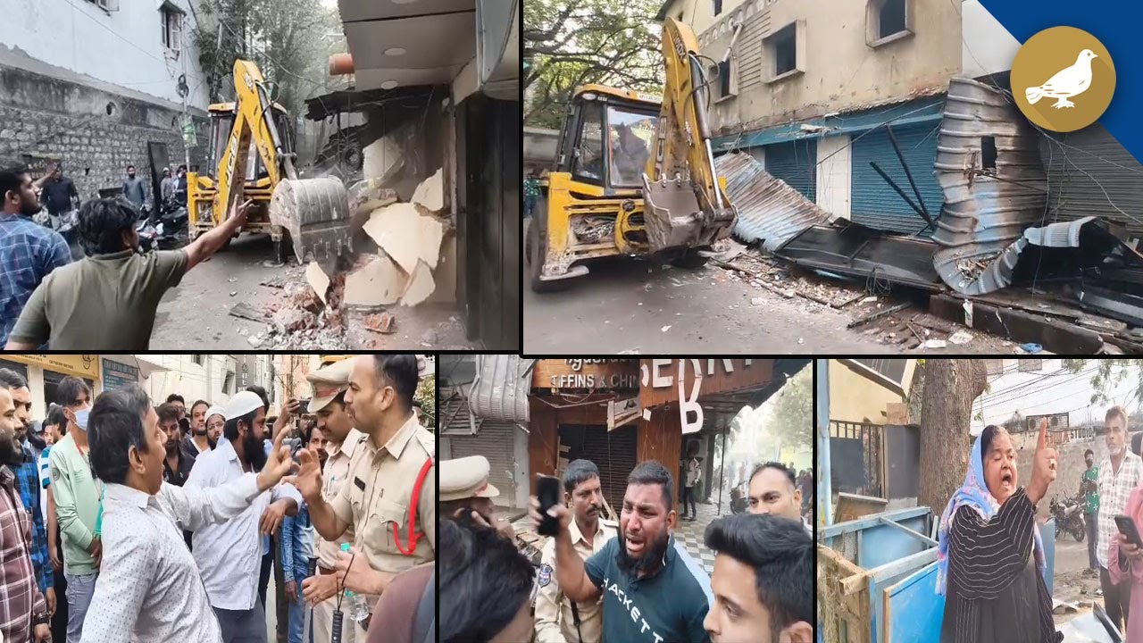 Tension in Mallepally as locals protest against GHMC demolition drive